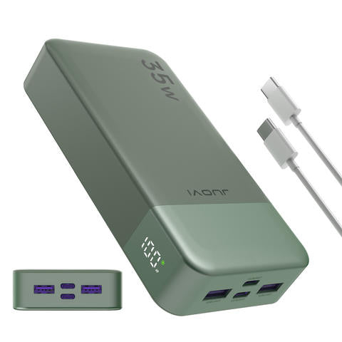 JUOVI Powerbank 20000mAh 35W PD3.0 QC4.0 LED-Anzeige Externer Akku iPhone 17