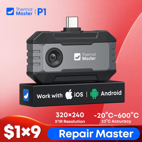 P1 Smartphone Wärmebildkamera 320x240 iOS Android 600°C HVAC Inspektion 25Hz Smart