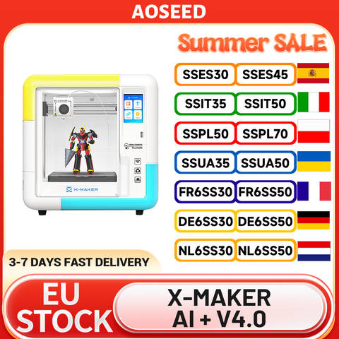 AOSEED X-MAKER AI V4.0 3D Drucker WLAN 0.05mm Präzision 400mm/s 260°C Vollständig Geschlossen Smart