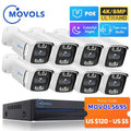 MOVOLS 8CH 5MP POE NVR Sicherheitskamerasystem Zwei-Wege-Audio Outdoor CCTV H.265 P2P Smart