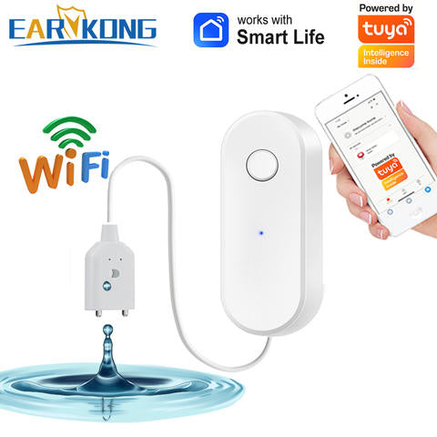 Tuya WiFi Smart Wasser Leck Sensor Flüssigkeit Leckage Überlauf Detektor SmartLife APP