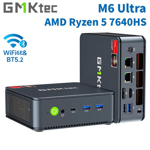 GMKtec M6 Ultra Gaming Mini-PC AMD Ryzen 5 7640HS Desktop WiFi 6 BT5.2 Triple 4K Display