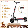 SUNNIGOO Smart E-Scooter Offroad 10 Zoll 48V Lithium 45km/h Mit Sitz Faltbar Stark Geländegängig Smart