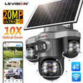 LS VISION 20MP 4G WiFi Solar PTZ 3 Bildschirme 10x Zoom 360° Auto-Tracking Außen Überwachungskamera Smart