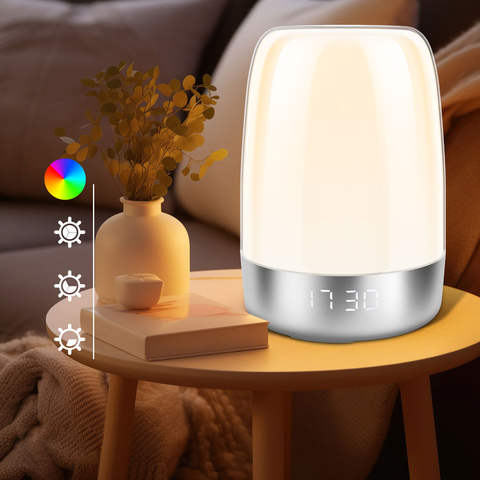 Sonnenaufgang Wecker Einstellbar Weißes Rauschen Wake Up Nachtlicht Dimmbar Sonnenlicht Lampe
