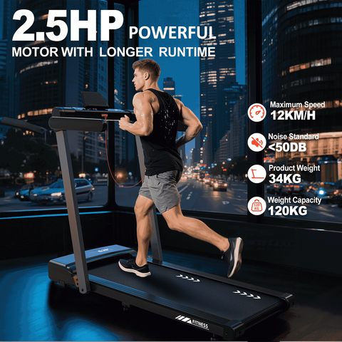 Mettlematic 3-in-1 Laufband 2.5PS Bluetooth 12km/h 12 Programme Dual-LED App Fernbedienung Falt Smart