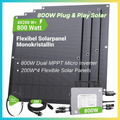 Smart Balkonkraftwerk Komplettset 4x200W Flexible Solarmodule Mikro-Wechselrichter Plug Play WiFi App Überwachung Solar
