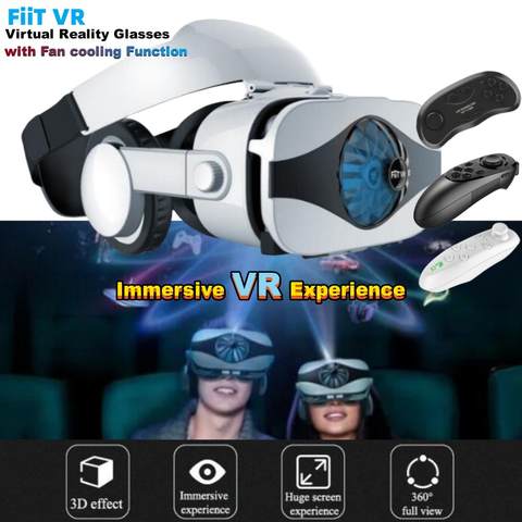 Virtual Reality VR Brille IMAX riesiger Bildschirm 3D Headset Helm Lüfter Gamepad Support