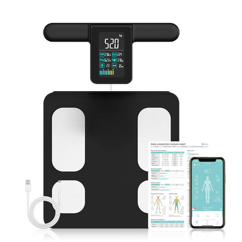 Fitdays 8-Elektroden Körperwaage 20 Körperzusammensetzungsmessungen BMI Hochpräzise Körperfett Smart Analyse