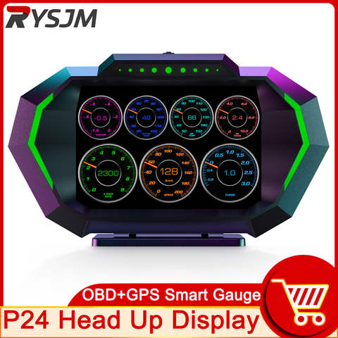 AD Digital Auto LCD HUD GPS OBD2 Head Up Display Neigung Geschwindigkeit KM/H Tachometer Wassertemp