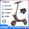 SUNNIGOO X7 PRO E-Scooter 3600W Doppelmotor 65km/h NFC-Entriegelung 11 Zoll Offroad Faltbar Smart