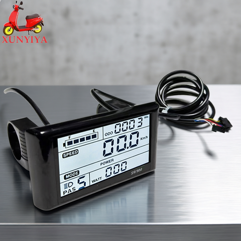 SW900 LCD Display 24V 36V 48V 52V 60V 72V SM UART Kommunikationsprotokoll E-Bike Roller
