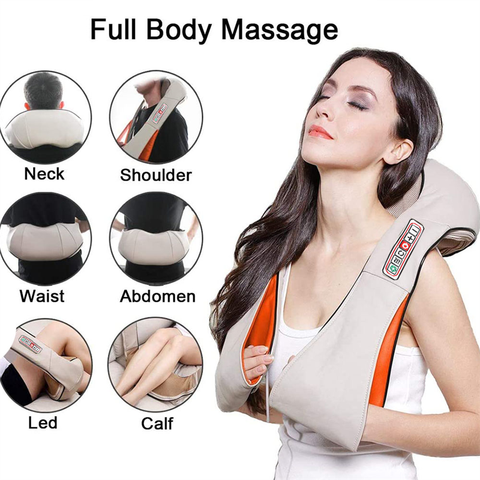 Elektrisch Massage Schal Auto Shiatsu Hals Rücken Nacken Entspannen Schulter Massagegerät