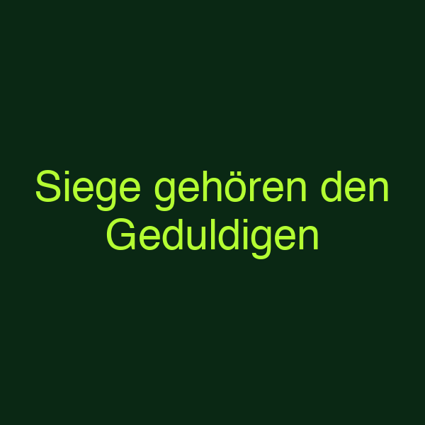 Siege gehören den Geduldigen
