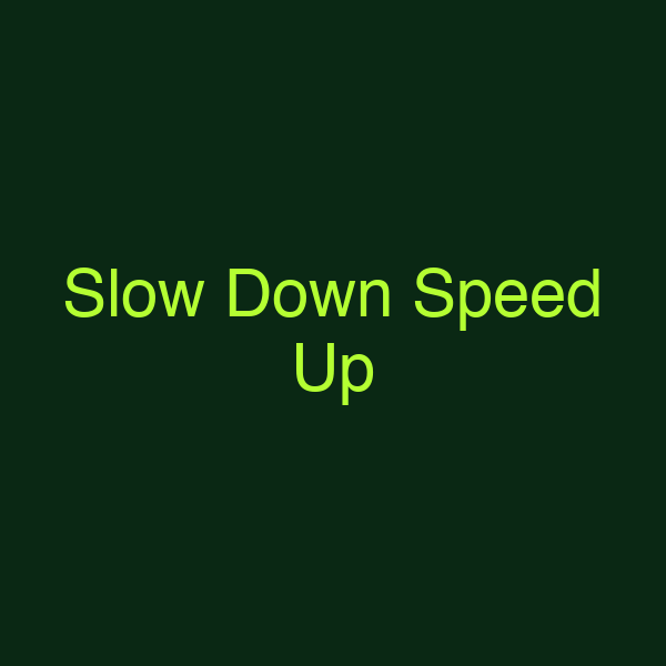 Slow Down Speed Up