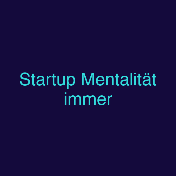 Startup Mentalität immer