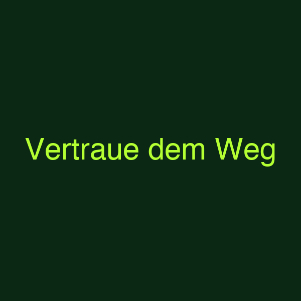 Vertraue dem Weg