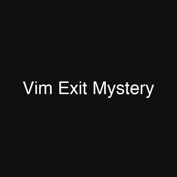 Vim Exit Mystery