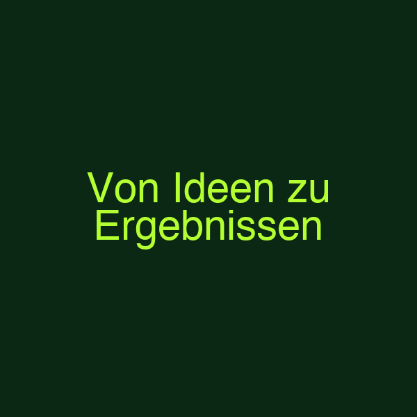 Von Ideen zu Ergebnissen