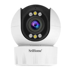 Srihome SH046 4MP 5G WiFi Indoor PTZ Camera 5X Optical Zoom Wireless Auto Tracking Night Vision Two-way Audio Smart Home Security Cameras