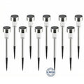 Elfeland 10PCS LED Solar Lawn Path Light Stainless Steel Waterproof Garden Landscape Lamp for Home Street Decoration
