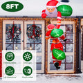 8 Foot Giant Inflatable Santa With 6 LED Lights - 3 Santa Designs & 3 'Merry Christmas' Signs, Quick Plug-In Inflation, Waterproof Material, 4 Suction Cups & 6 Ropes For Indoor&Outdoor Christmas Deco