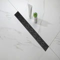 24 Inch Linear Shower Drain With Removable Brick Patterned Grate Cover, 304 Stainless Steel Shower Floor Drain With...