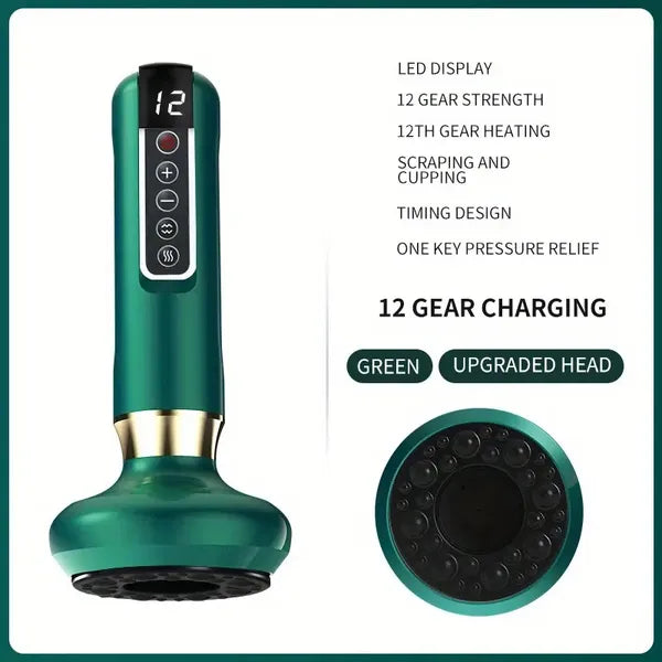 Cupping Massager, 12-level Body Scraping Tool, Cupping Tool. USB Rechargeable, Equipped With 1800mAh Lithium...