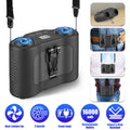 16000mAh 4 In 1 Dual Turbine Waist Clip Fan Wearable Personal Fan Hands Free With 5 Speeds LCD Display Lanyard... — kaufen online Deutschland