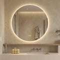 Round LED Bathroom Mirror 70 Cm, Backlit, Anti-fog, 3 Light Colours, Infinitely Dimmable, Memory Function, Touch Switch, 5 Mm Copper-free HD Silver Mirror