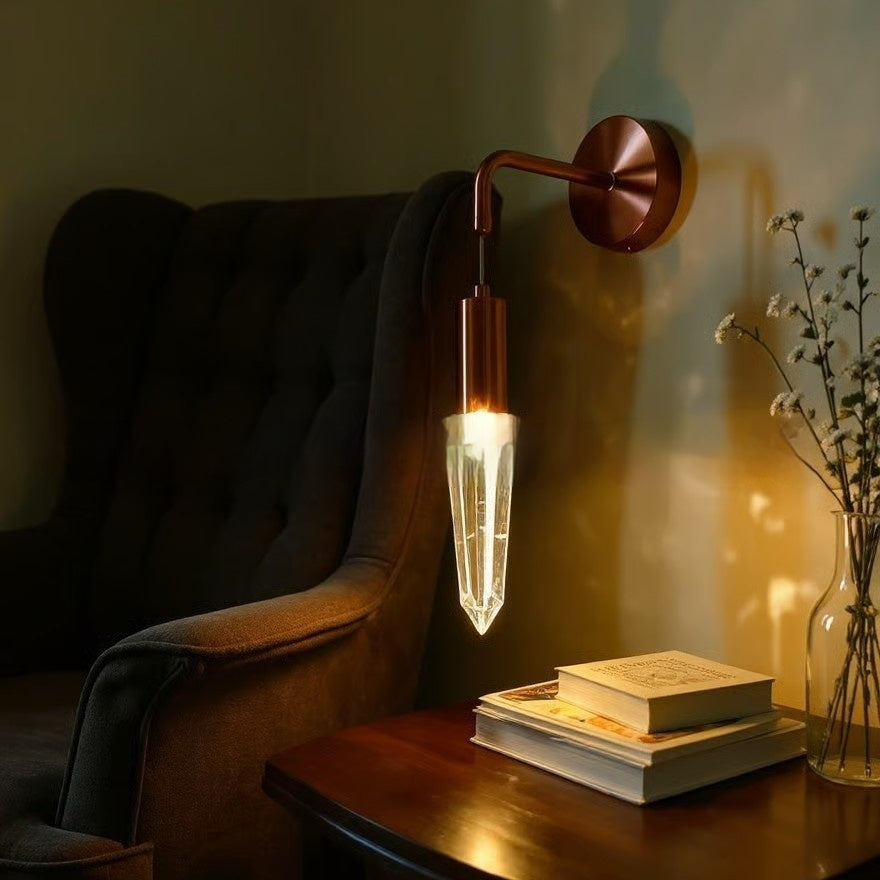 Portable Crystal Light Bulb Wall Sconce For Home Use