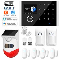 WIFI GSM Alarm System Kits Tuya Smart Home Wifi Door Sensor Doorbell Motion Sens