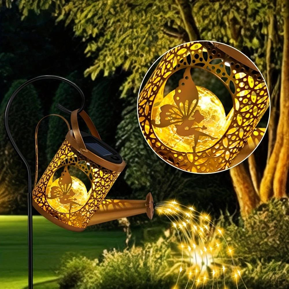 Solar Garden Lights Outdoor Decoration, Metal Solar Watering Can Lights Outdoor Waterproof, Small Patio Light Yard...