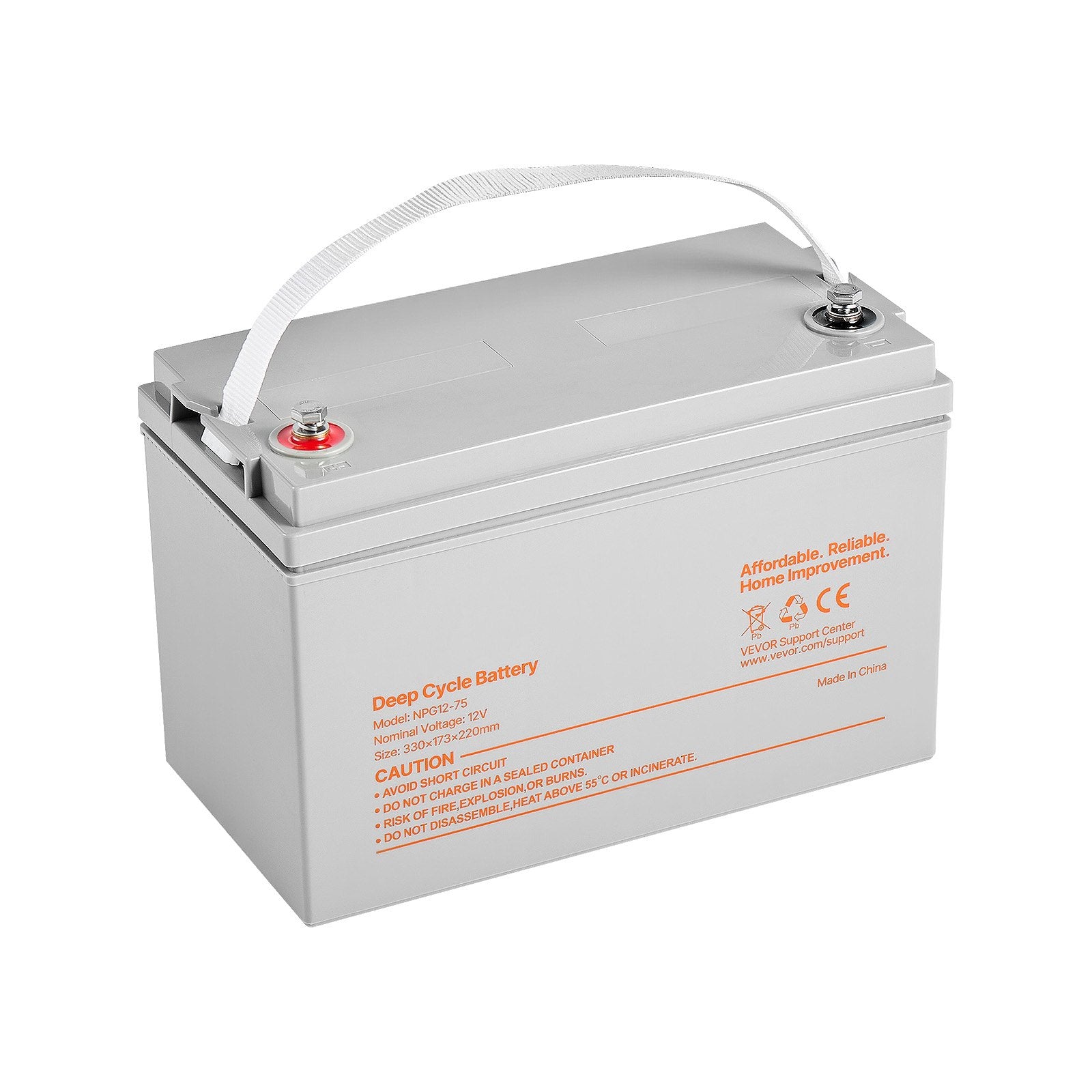 12V 75Ah Deep Cycle Battery Sealed AGM Rechargeable Lead Acid Battery Mobility — kaufen online Deutschland