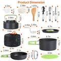 16Pcs Camping Cooking Ware Set Camping Stove Cookware Kit Aluminum Pot Pan Kettle Set With Bowls Knife Fork Spoon...