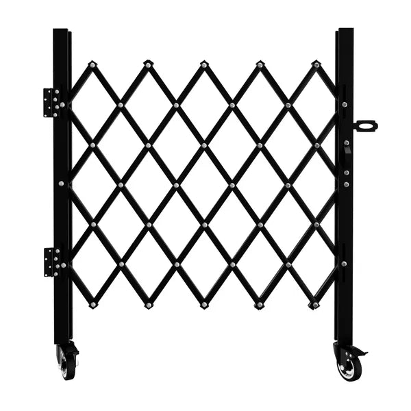 Foldable Security Gate, Expandable Safety Barrier With 360' Swivel Casters Lockable Design, Portable Mobile Rolling...