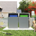 Garbage Bin Shed Stores 2 Trash Cans Metal Outdoor Bin Shed For Garbage Storage,54 Cubic Feet Of Space,Stainless...