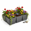 Balkon-Blumenbeet-Set mit integrierter Solar-Feuchtigkeitssteuerung