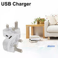 6 Pack UK USB Wall Charger 3 Pin Plug Mains Adapter For Phones, Tablets Power UK