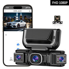 W6 Quad OBD Radar DVR Camera Dash Cam Infrared Night Vision 3.16 inch IPS HD Screen WiFi Mobile Phone Connectivity G-sensor Loop Recording Car Dashcam