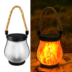 IPRee Camping Light Solar Flame Lights USB Rechargeable IPX4 Waterproof  1500mAh Hanging Lantern Outdoor Garden Light