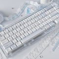 Original Water-colored Diary Keycaps Cute Soft-toned Cool Blue And Uniquely Designed Keyboard Caps