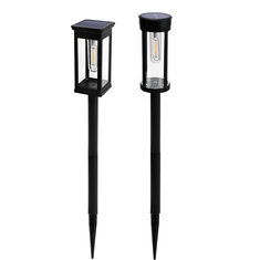 Elfeland 2PCS Solar Pathway Warm Lights Outdoor Waterproof Solar Powered Garden for Walkway Yard Backyard Landscape Lighting Decorative