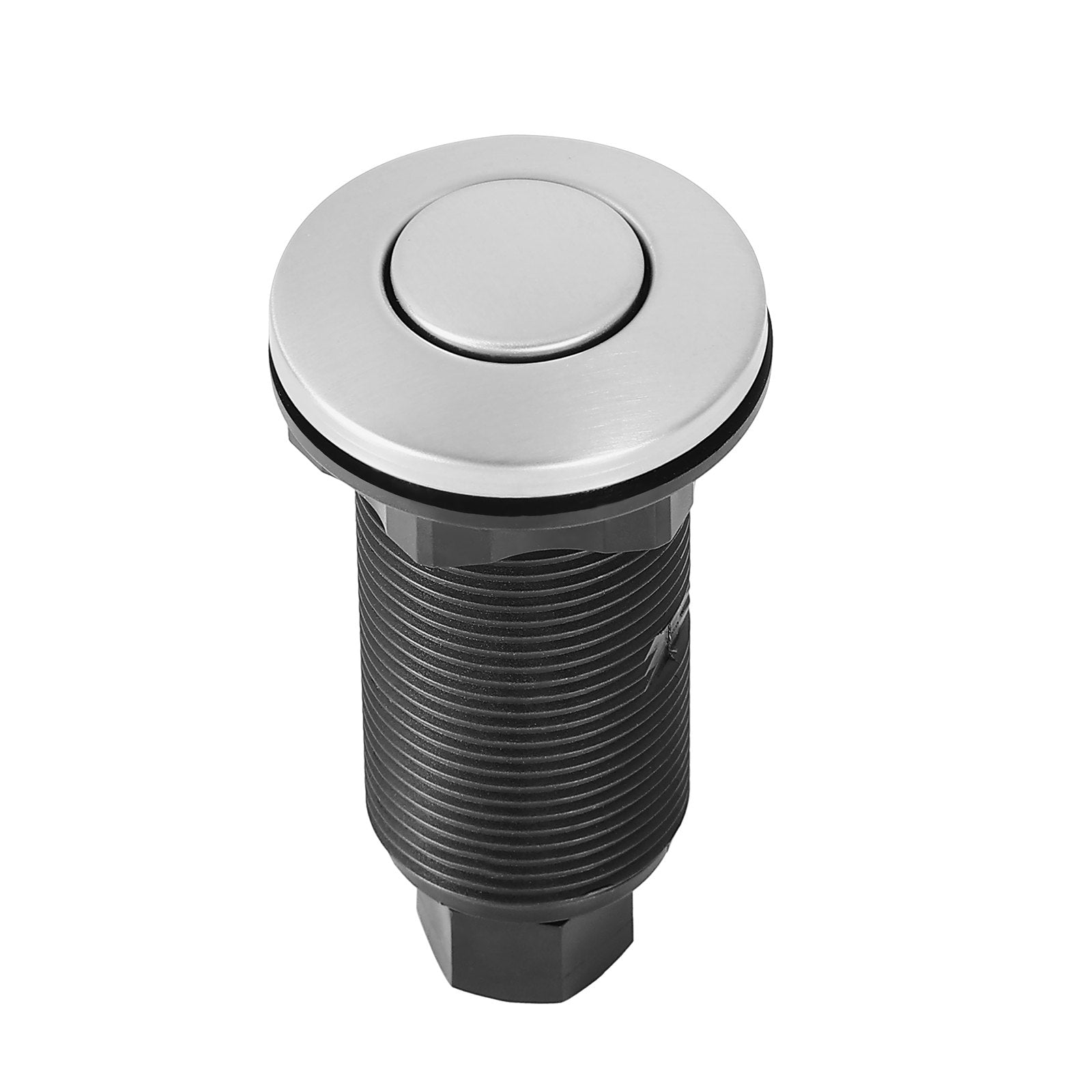 Garbage Disposal Air Switch Kit, Dual Outlet Sink Top Air Switch For Food Waste Disposal, 3.5-inch Long Brushed Silver Stainless Steel ON/OFF Air Button For Granite, Marble, Quartz Countertops