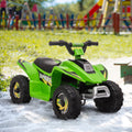 6V Kids ATV Ride On 4-Wheeler Car, Electric Quad Toy Battery Powered Vehicle With Forward/ Reverse Switch For 18-36 Months Old Toddlers, Green