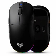 AULA V9 Ultra Tri-mode Wireless Gaming Mouse with RGB Light Dual 8K Polling Rate PAW3950 Sensor 42000DPI 55g Lightweight Ergonomic Design Esports Gamer Mice