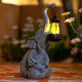 Elephant Solar Light, Solar Elephant Figurine Light, Front Porch Decor, Solar Elephant Statue, Indoor Outdoor Solar...