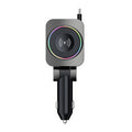 K38S Retractable Cord Watch Wireless Charger Ambient Lighting PD30W QC3.0 3.1A Car USB Multi-Port for Mobile Phone Fast Charge Car Plug QC Adapter