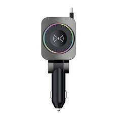 K38S Retractable Cord Watch Wireless Charger Ambient Lighting PD30W QC3.0 3.1A Car USB Multi-Port for Mobile Phone Fast Charge Car Plug QC Adapter