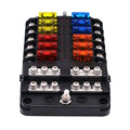 6/12 Way Fuse Box Holder With Blade Fuse Holder Block & Warning Indicator Car Boat Blade Fuse Box 12V 24V